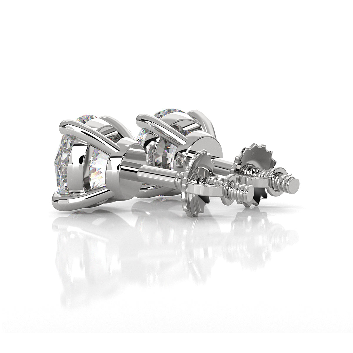 Elegant Round Lab Grown Diamond Stud Earrings | IGI Certified Brilliance & Timeless Sparkle